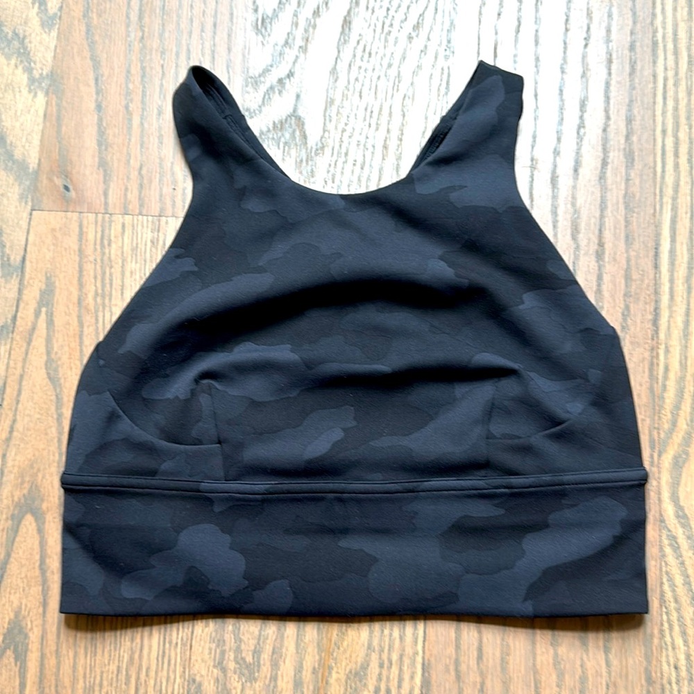 Black Camo Lululemon Longline Bra Size 6